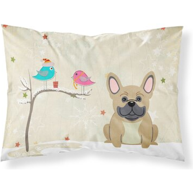 Caroline's Treasures Christmas Presents Friends French Bulldog Cream Fabric Standard Pillowcase BB2482PILLOWCASE
