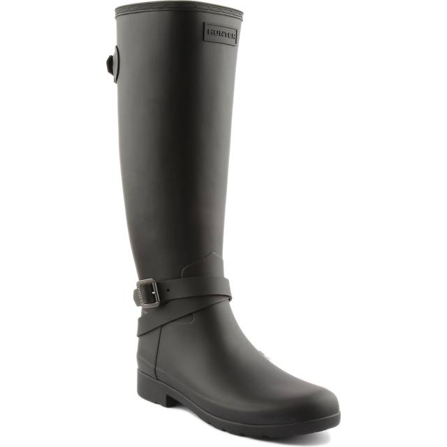 Hunter Refined Rubber Adjustable Women's Tall Wellington Boots - Black - UK 8