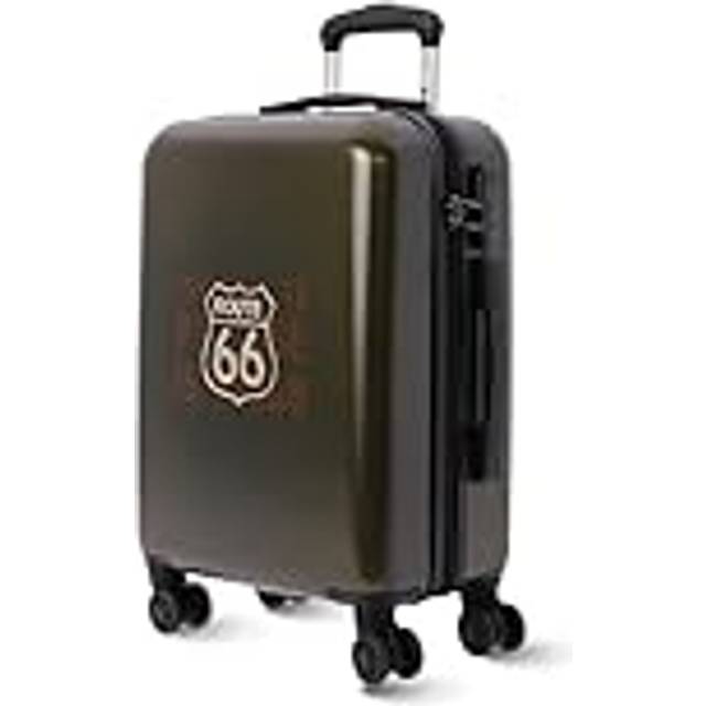 Route 66 Kabinväska 55 x 40 x 20 (utdragbar) – 33 l – Ryanair kabinväska – kompatibel med flygbolag, lätt och styv handbagage – 4 hjul, khaki, 55x40x20 cm, hytt