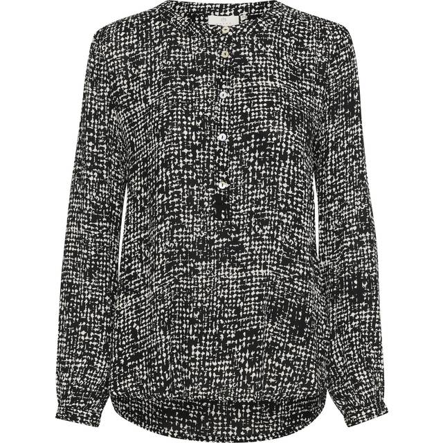 Kaffe, Blouses, female, Black, S, Graphic Dot Blouse with Long Sleeves