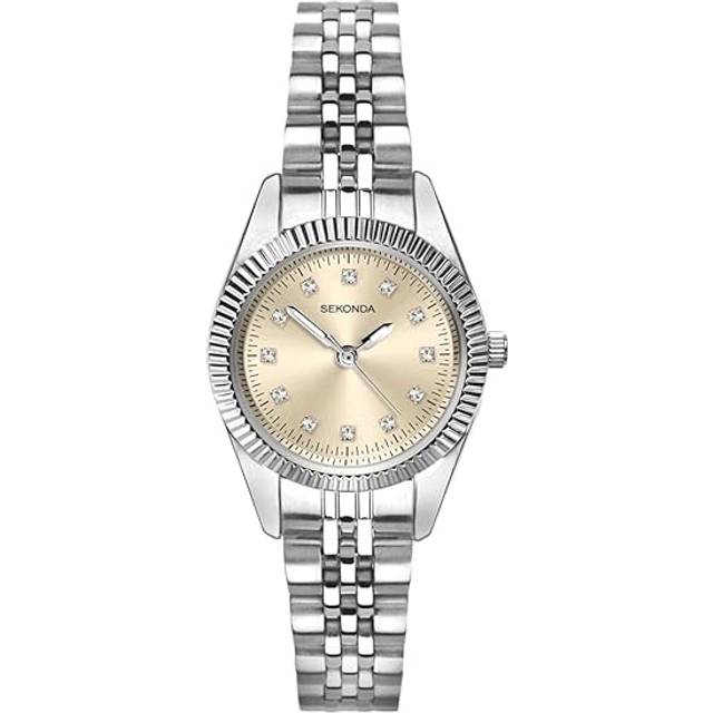 Sekonda Classic Rose Gold & Crystal Dial Watch 2829 - Silver