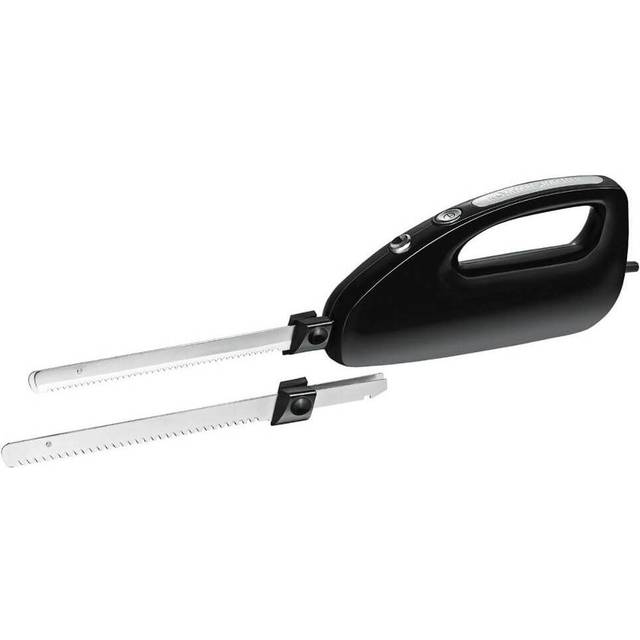 Rommelsbacher Elektrokniv EM 150 – kraftfull motor, strömbrytarknapp, användbar bladlängd 15 cm, knivblad par av rostfritt stål med fina och grova tänder, 120 W, svart