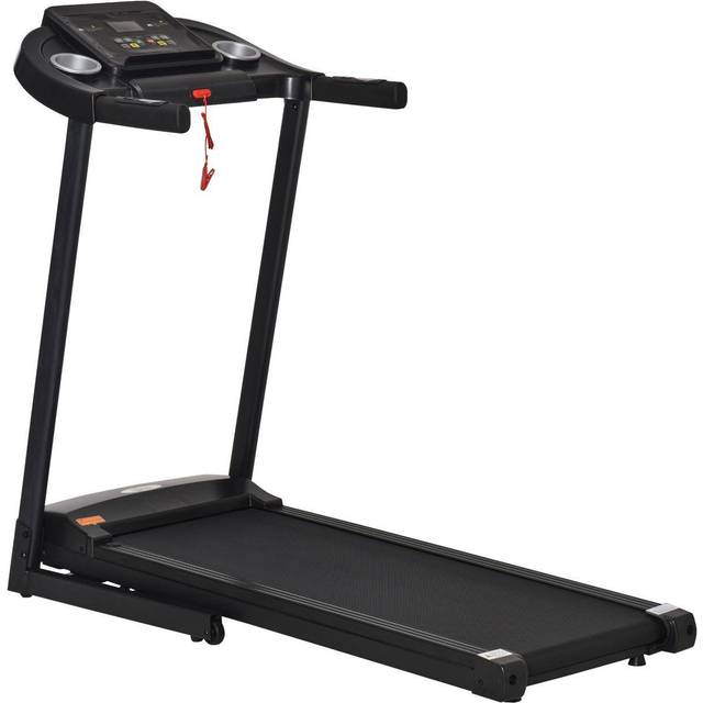 Hopfällbart löpband – 1–12 km/h, 500 W, LED-display, mobilhållare, 110×40 cm löpyta, max 100 kg, svart/grå
