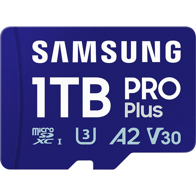 Samsung PRO Plus (2024) microSD-kort USB-kortläsare, 1 TB, UHS-I U3, Full HD & 4K UHD, 180 MB/s läsning, 130 MB/s skrivning, minneskort för smartphone, actionkamera, handhållen konsol, MB-MD1T0SB/WW