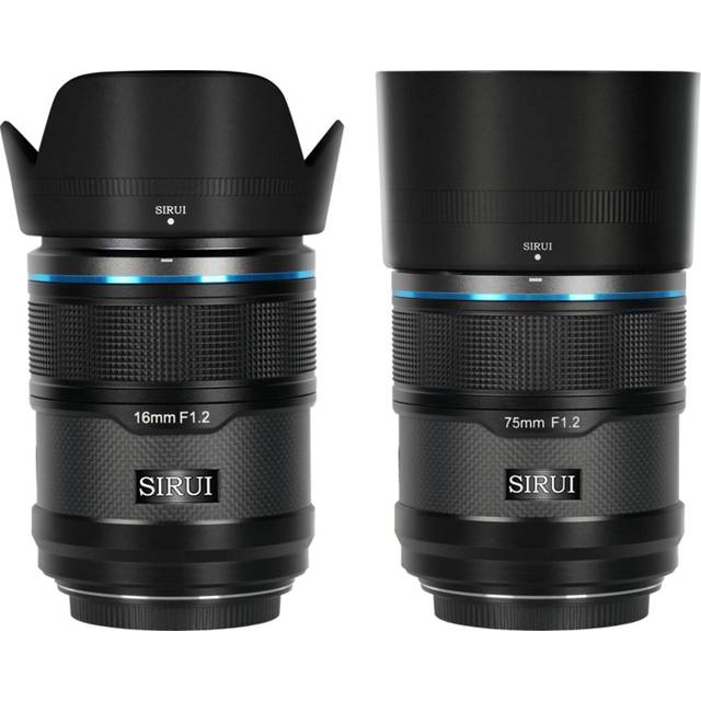 SIRUI Sniper 16mm & 75mm F1.2 APS-C/S35 Lens Kit for Fujifilm X (Black, Carbon Fibre)