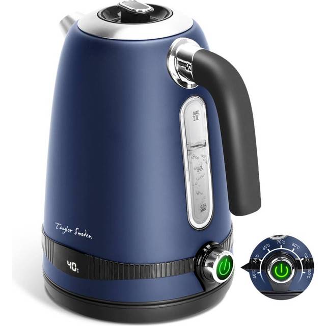 Electric Kettle, 7 Variable Temperature (40C-100C), 1.7L Fast Boil Quiet Kettles, 2 Hours Keep Warm, Stainless Steel Kettle Cordless, Boil-Dry