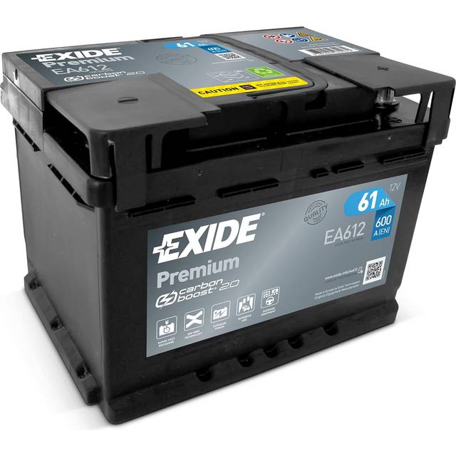 Exide Premium EA612 61 Ah - Bilbatteri / Startbatteri - VW - Ford - Renault - Opel - Audi - Nissan - Volvo - Mini