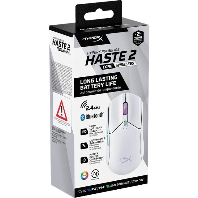 HyperX The Pulsefire Haste 2 Core Wireless är en trådlös, lätt spelmus med lång batteritid och med Core Sensor.