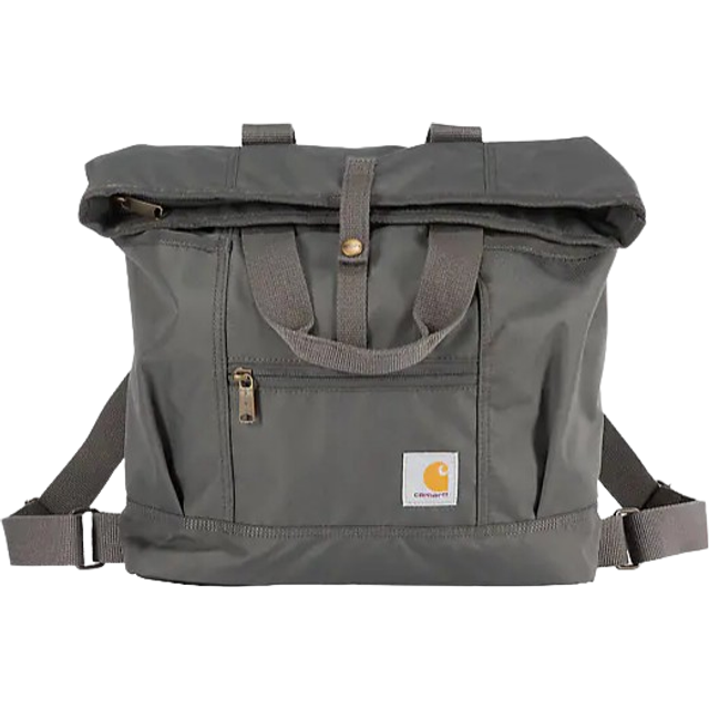 Carhartt  Durable Bag with Adjustable Straps and Laptop Sleeve  Convertible Backpack Tote (Gravel)  One Size