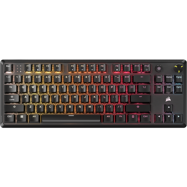 CORSAIR K70 CORE TKL RGB mekaniskt speltangentbord – Försmorda CORSAIR MLX Red v2-linjära brytare – dubbelt lager brusreducering – ABS Double Shot tangenter – QWERTY NA – svart