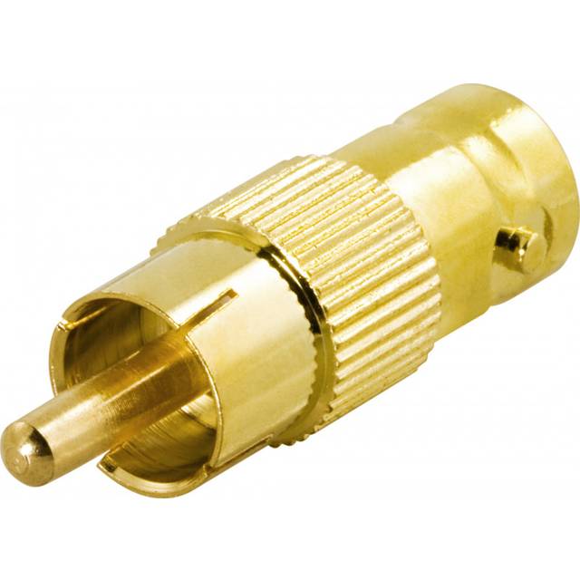 DELTACO adapter, RCA hane till BNC hona, guldpläterad