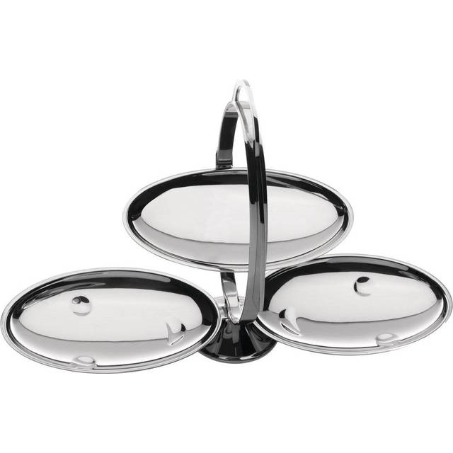 Alessi - Anna Gong Etagère/ Cake Stand - edelstahl/glänzend poliert/LxBxH 44x20x27cm - stainless steel (27.0 x 44.0 x 20.0cm)