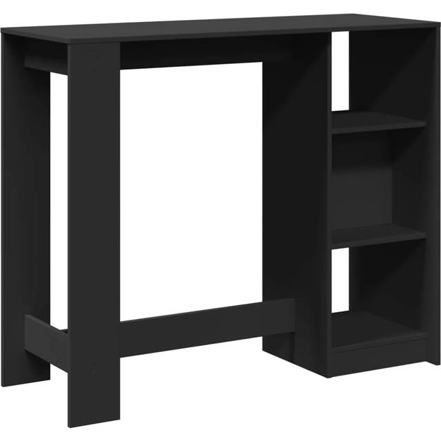 vidaXL Bar Table with Shelf Black 124x46x103.5 cm Engineered Wood
