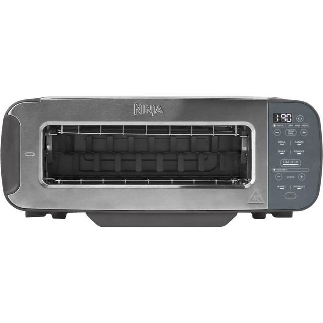 Ninja Foodi 3-i-1 Brödrost, grill och Panini-press [ST202EU], 7 matlagningsfunktioner, 7 inställningar, brödrost läge, grillläge, timer, rostfritt stål