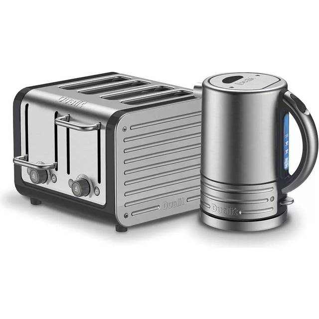 Dualit architect 4 slice slot toaster and kettle set in midnight grey