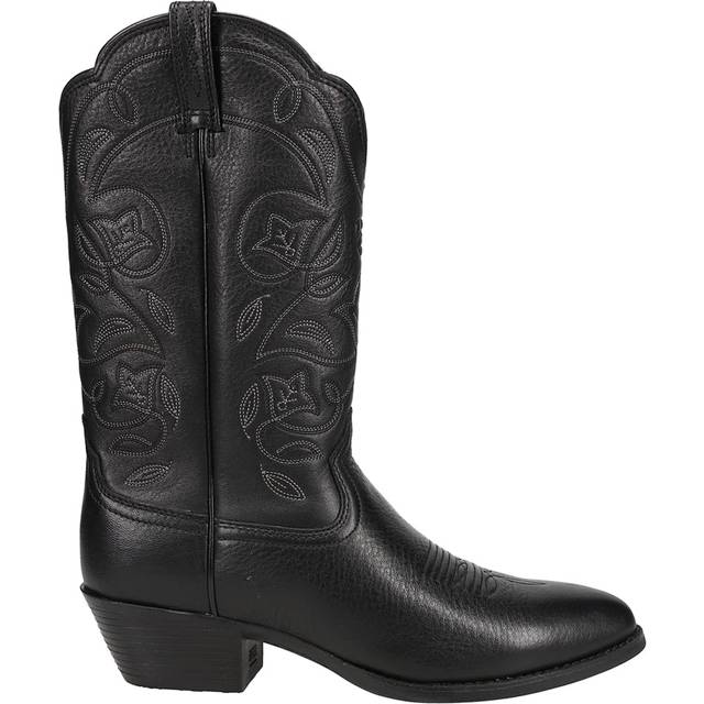 Women's leather western boots Ariat Heritage R Toe - Noir