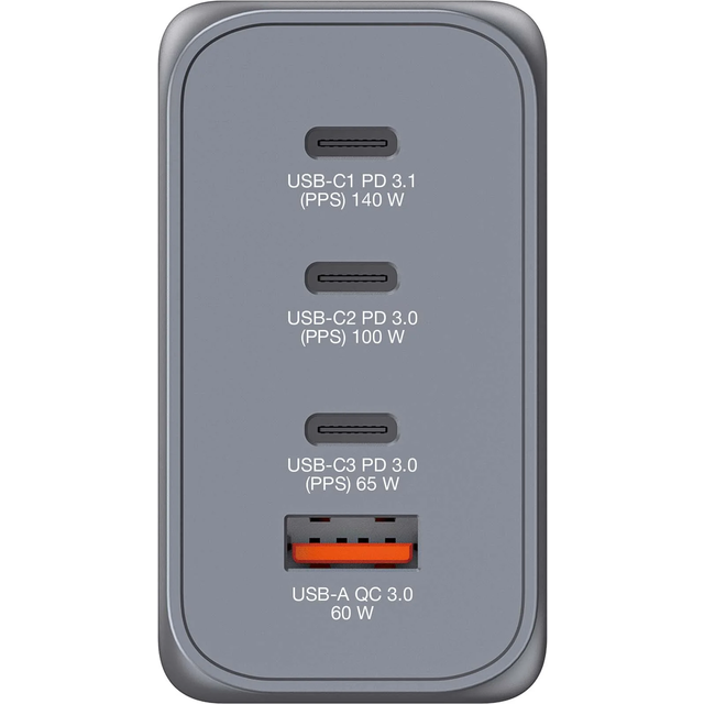 Verbatim 4-ports GaN USB-laddare, 100 Watt - Effektiv laddning med PowerDelivery 3.0 och QuickCharge 3.0