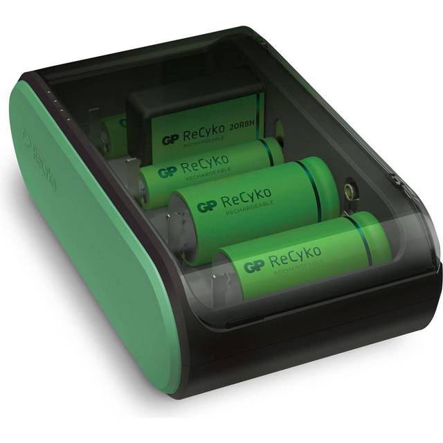 GP RECYKO Universell USB-laddare modell GP B631 (för alla vanliga AA, AAA, C, D, 9 V batterier)