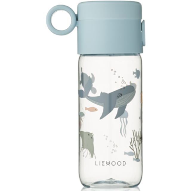 LIEWOOD - Clemence Bottle - Dricksflaska för barn - Robots / Indigo blue - H18,5 x D6,5 cm / 350 ml
