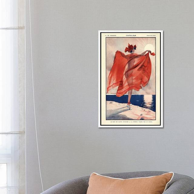 1923 La Vie Parisienne Magazine Plate by Leo Fontan - Gallery- Giclée on Canvas - White Framed (66.04 cm H x 45.72 cm W)