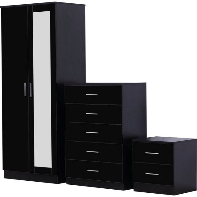 Eva 3 Piece Bedroom Set - Gloss Black