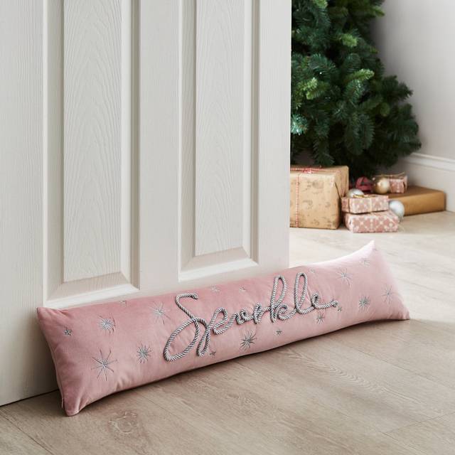 Christmas Sparkle Door Draught Excluder - Pink - One Size - Catherine Lansfield