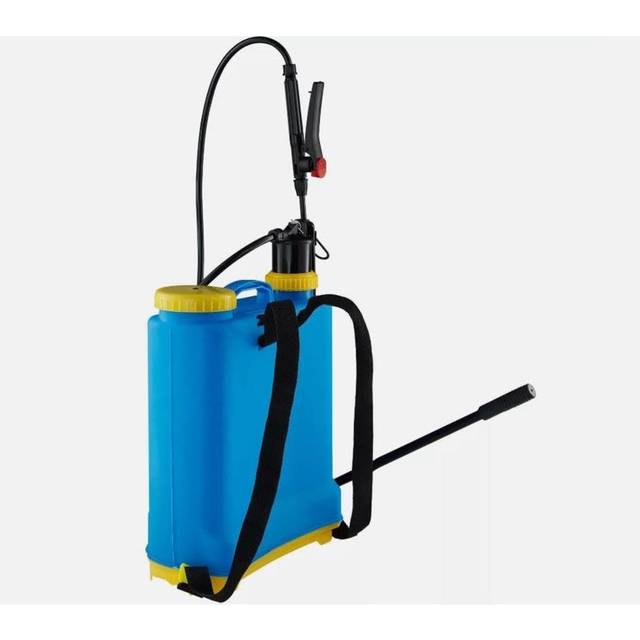 Symple Stuff 16 Litre Manual Bottle Knapsack Sprayer Backpack Pressure Garden Weed Killer Sprayer With Lance Adjustable Spray Nozzles - Blue (52cm H X 34.5cm W X 18cm D)