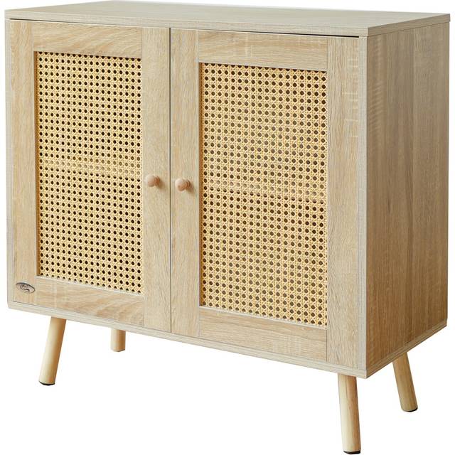 17 Stories Allory Wicker/Rattan Rectangle Accent Cabinet Teal 78cm H X 85cm W X 35cm D