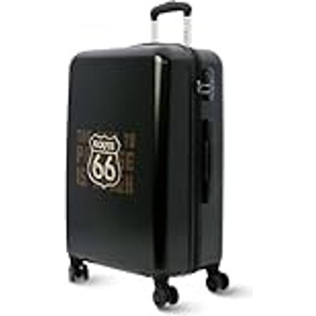 Route 66 - Resväskor kabinväska - Resväska - Resväskor - Robust kabinväska 55 x 40 x 20 Ryannair - Robust flygplansvagn med 4 360° hjul och hänglås, svart, 66x44x24 cm, median