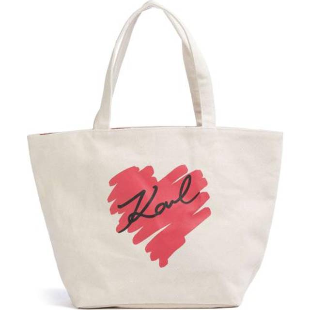 Karl Lagerfeld, K/heart Reversible Shopper, Woman, Natural, Size: One size