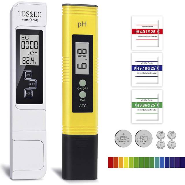 GuDoQi PH Meter, TDS Meter Combo, Pool Water Test Kit, PH Tester Digital, PPM Meter, 0.01 Resolution TDS PH EC Temperature 4 in 1 Set for Drinkin
