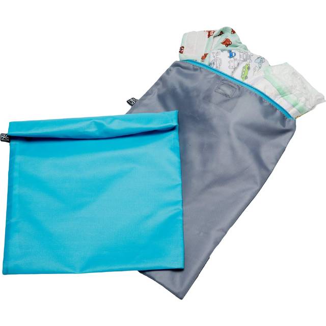 JL Childress Wet-To-Go Zipped Nappy Bags Set - Pink / Grey