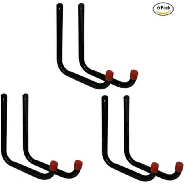 Tetra-Teknica UH02-6P Heavy Duty Garage Storage Utility Hooks  Medium Size  Color Black  6 per Pack