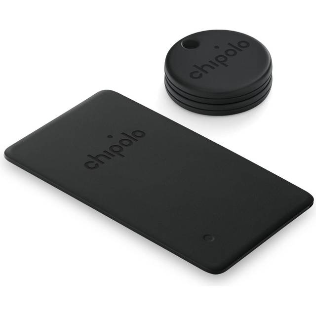 Chipolo Spot Bundle - 2X ONE 1x Card - Key and Wallet Finder, Bluetooth Tracker för nycklar, Wallet - Fungerar med Apple Find My-appen (endast iOS) (Nästan svart)