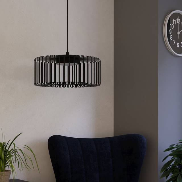 Finklea 1 - Light Matte Black Pendant (110cm H X 20cm W)