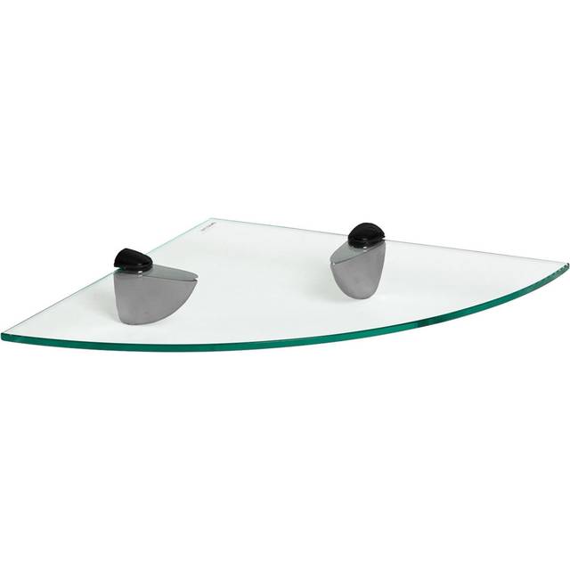 Floating Glass Corner Shelf - 30cm - Black