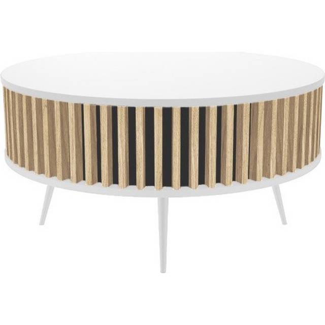 Segovia - Modern style round coffee table - 90x46 cm - Coffee table - White (46cm H X 46cm W X 90cm D)