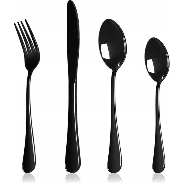 Fairmont Park Adriona 24 Piece Stainless Steel Cutlery Set , Service for 6 Black 24
