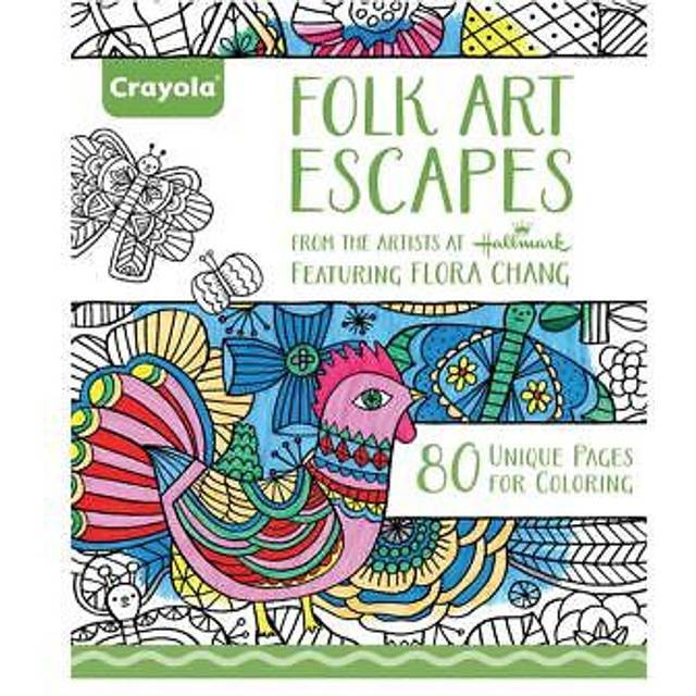 Crayola Folk Art Escapes Colouring Book Hallmark Artist 80 Pages