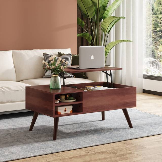 Basmala Lift Top Coffee Table with Storage - Brown (43cm H X 100cm W X 50cm D)