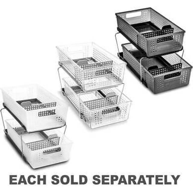 madesmart 2-Tier Organizer with Dividers-BATH COLLECTION Slide-out Baskets with Handles, Space Saving, Multi-p