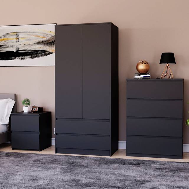 Bre 3 Piece Bedroom Set - Black
