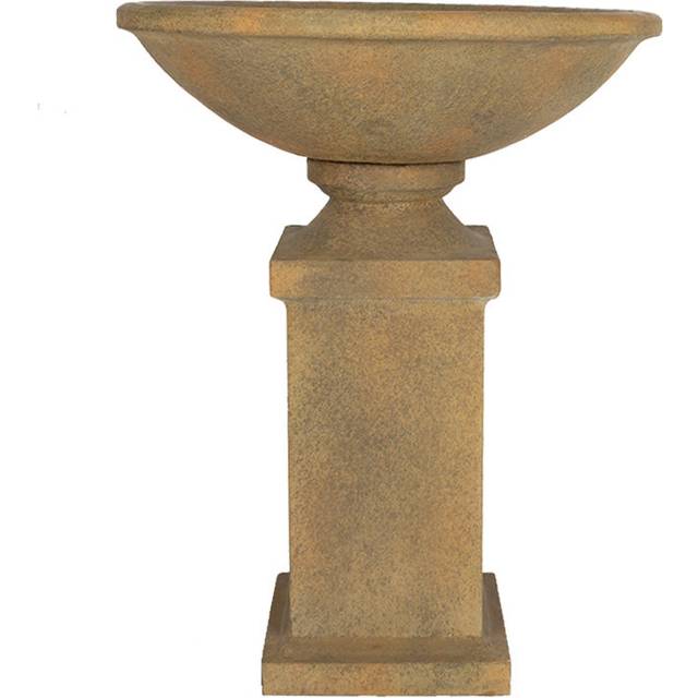 Dulin Easy Fountain Roman Pedestal Self-Contained Water Fountain - L 74 cm x W 74 cm x H 94 cm Weather Resistant Fountain - Beige (92cm H X 73.6cm W X 73.6cm D)