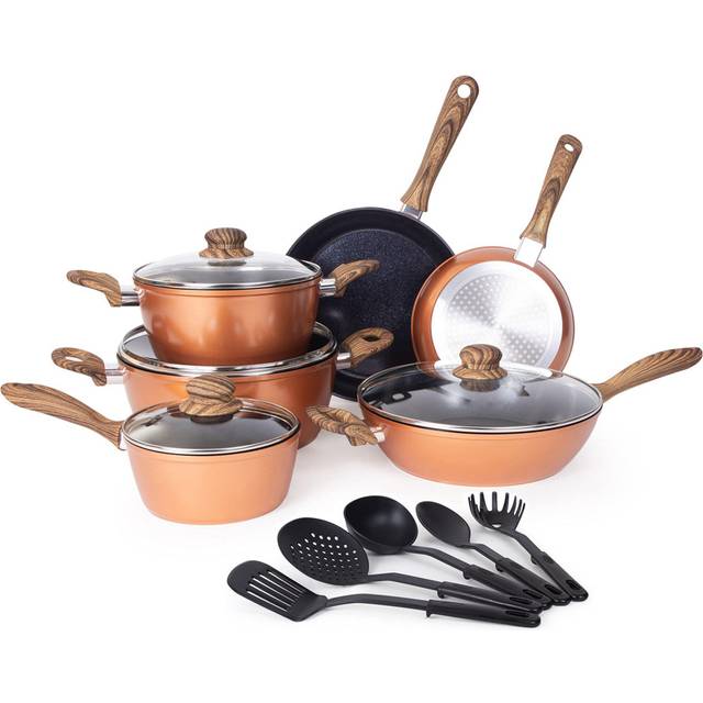 Hlavacek 15 - Piece Stainless Steel Cookware Set - Orange (15)