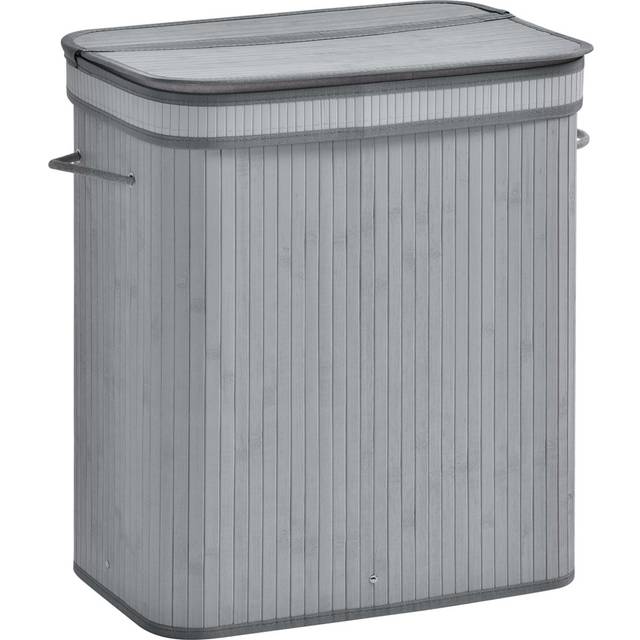 Bamboo Laundry Bin - Grey (63 H cm x 52 W cm x 32 D cm)