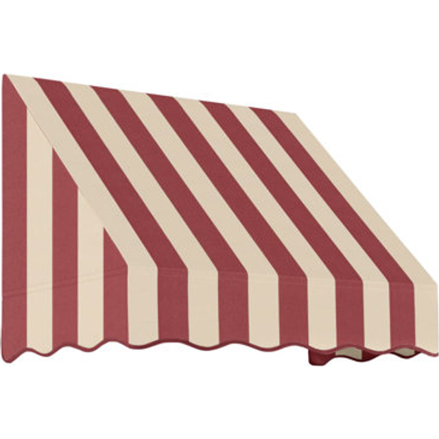Awntech EF2442-US-3BT 3.38 ft. San Francisco Window & Entry Awning, Burgundy & Tan - 24 x 42 in.