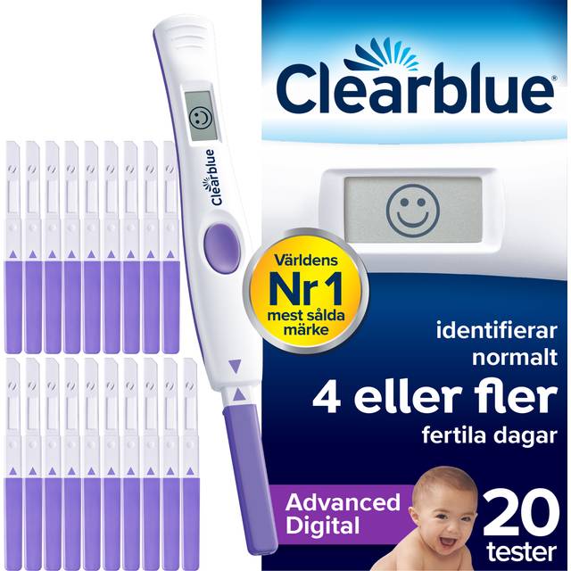 Clearblue Advanced Digital Ägglossningstestkit 1 digital hållare och 20 ägglossningstester