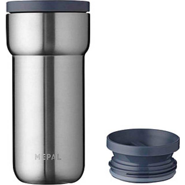 Mepal - Isoleringsmugg ellips – 4 timmar varm och 8 timmar kall – termosmugg för resor – lämplig som te och kaffekopp att ta med dig – passar alla mugghållare – 375 ml – naturligt borstad