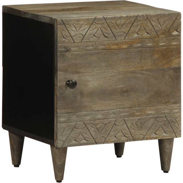 vidaXL Bedside Cabinet Light Grey 40x33x46 cm Solid Wood Mango bedside table