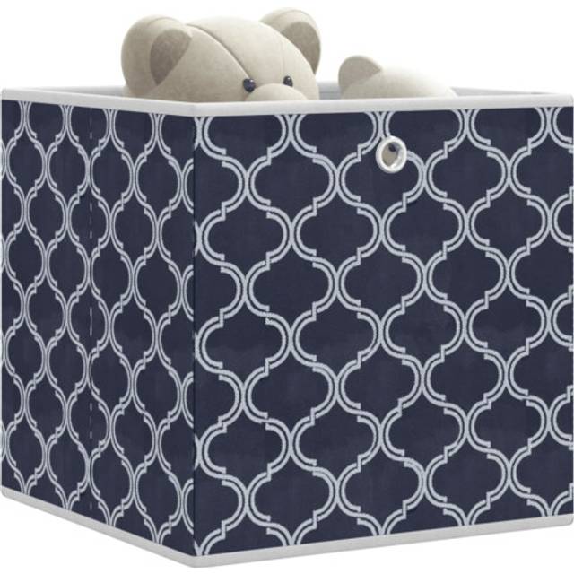 vidaXL Vikbar förvaringslådor 10 st blå 32x32x32 cm non-woven tyg